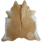 Real Cowhide Rug Beige Exotic - Size 6 X 6-7   