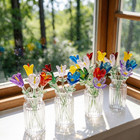 Mini Glass Flower Bouquet     Handmade Figurine Sculpture  Home Decor