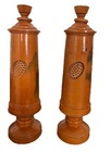 Chinese Vintage Wooden Hand Painted Toothpick Holders