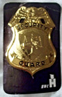 New Nos Security Guard Hat Badge Gold Tone Hamburg Woolen Company Hwc