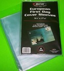 100 European First Day Cover Poly Sleeves  Crystal Clear - Bcw - Archival Safe
