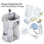 Hanging Diaper Caddy Organizer For Crib  Baby Diaper Holder With 3 Compartmen   