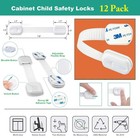 Child Safety Cabinet Strap Locks - 12 Pack Baby Proofing Adhesive Latches For   