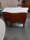Vintage Louis Xv Style Chest Marble Top Commode French Bombe Chest
