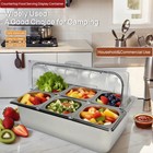 6-pan Countertop Food Serving Display Container - Cold Buffet Table Serving S   