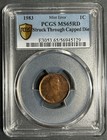 Pcgs Ms65rd Lincoln Cent Struck Through Capped Die Mint Error
