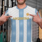 Lhy Argentina Flag Soccer Shirt For Men Football Jersey Style T-shirt