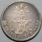 1885-as Mexico 50 Centavos Axf Alamos Mint 21k Balance Scale Coin  23122810r 