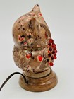 Vintage Brown Ceramic Owl Night Light Accent Lamp On Base 1970 s