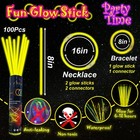 100 Pack Glow Sticks For Halloween Parties - Neon Light Up Necklaces