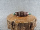 Old Tibetan Agate Gzi Bead Amulet For Pendant 3 Eyes Dzi Beads H