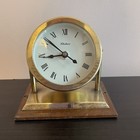 Vintage Chelsea Clock Chatham 4    Brass Desk Clock With Mahogany Base