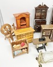 Vintage Lot Dollhouse Furniture Dresser Cabinet Stove Outdoor Wood Metal As Is