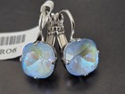  64 Mariana Sun-kissed Ocean Swarovski Cushion Crystal Rhodium Small Earrings