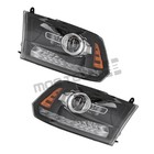 For 2009-2018 Dodge Ram 1500 2500 3500 Black Led Drl Projector Headlights