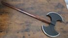 30    Hand Forged Battle Axe 12x8    Head Double Headed Carbon Steel Wood Full Size