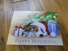 Happy Holidays Christmas Card Note Card Dog Puppy Greeting Cards Envelopes
