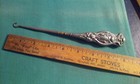 Vintage Art Nouveau Floral Theme Silver-tone Metal Button Boot Hook Maker Mark