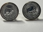 Vtg Sterling Silver Bear   Bull Cufflinks Stock Market Wall Street Symbol Pair