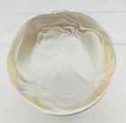 Lalique France Frosted Crystal  daphne  Vanity Box With Hinged Lid Signed