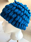 Nudu Bamileke Acrylic Teal Blue Color Billy G Rocker Hat  22 5  To 23 5  Cosplay