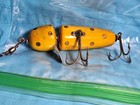 Yellow Pflueger Globe Lure Vintage Crankbait  Yellow Polka Dot Wood Original Box