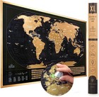 Xl Scratch Off World Map With 196 Country Flags 36  X 24  Frameable World Map   