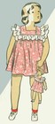 Set Of Five Antique Doll Dress Patterns From 1930s