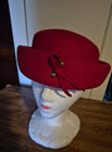 Glenover  - Red Wool Pillbox Hat  Pre-owned 
