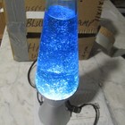 Vintage Light Lava Lamp Blue Blip Glitter Silver Base 15 Inch Tall July 4  2003 