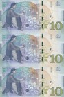 Georgia 10 Lari 2019 P 77 Aa First Prefix Unc Uncut 3 In 1