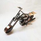 Retro Handmade Iron Motorcycle Sculpture Craft Collectible Bike Model Metal Art
