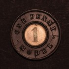 1844 One Penny Model Victoria  By J  Moore  Rare Variety  nose To T 