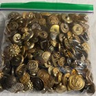 Button Lot Collection Of Over 320 Buttons Brass Gold Tone Metal Vintage Antique