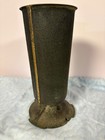 Vtg Solid Hammered Bronze Cemetery Memorial Flower Vase  2  Flutes X 8-1 2 