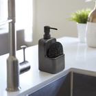 Mainstays Ceramic Soap Dispenser Pump   Sponge Holder Sink Caddy Black  63 