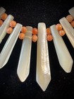 Antique Victorian Double Stranded Carved Mother Of Pearl Shell   Coral Necklace