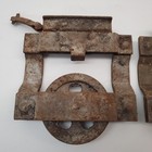 2 Antique Cast Iron Barn Door Rollers Trolleys Hangers     Rustic Salvage Hardware