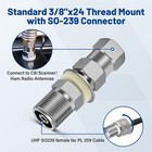 Cb Antenna Stud Mount So-239 3 8-24 Thread Heavy Duty For Suv Truck Ham Radio