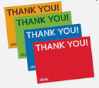 100 New Ebay Thank You Cards Red  Blue  Green   Yellow