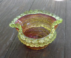 Antique Vintage Victorian Cranberry   Uranium Art Glass Bowl Bk