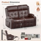 Rv Loveseat Recliner Sofa  Oversized Massage Wall Hugger Loveseat  Brown 