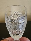 5-ajka Hand Cut Crystal Csopak Clear Pinwheel   Fan Cut Flower Wine Glasses
