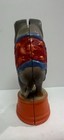 Vintage Hand Painted Cast Iron Standing Circus Elephant On Tub Still Bank