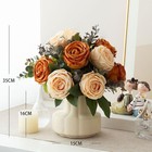 Silk Roses Artificial Flowers In Vase fake Flowers With Vase faux Flower Arra   