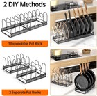 Mudeela Expandable Pot Lid Organizer For Cabinet With 10 Compartments