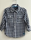 English Laundry Boy   s Toddler Navy Blue White Check Long Sleeve Shirt Size 3t