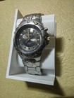 Seiko Kinetic 100m Stainless Steel Watch Gray Dial Date Analog  5m62-0aho