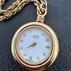 Vintage      Gold Tone Pendant Watch      Anne Klein Ii      Long Chain Necklace Works