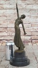 Vintage Signed Exotic Dancer Chiparus Bronze Statue Art Deco Marble Sculpture